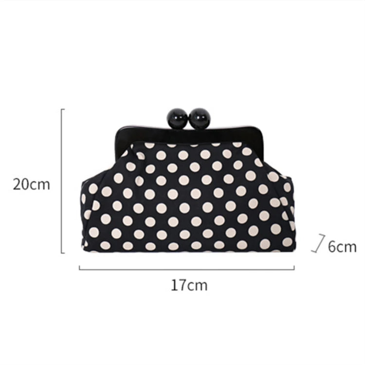 Polka Dot Handbag Crossbody Bag Kiss Lock Top-Handle Handbag Chain Strap Vintage Purse Shell Evening Women Shoulder Clasp Gift