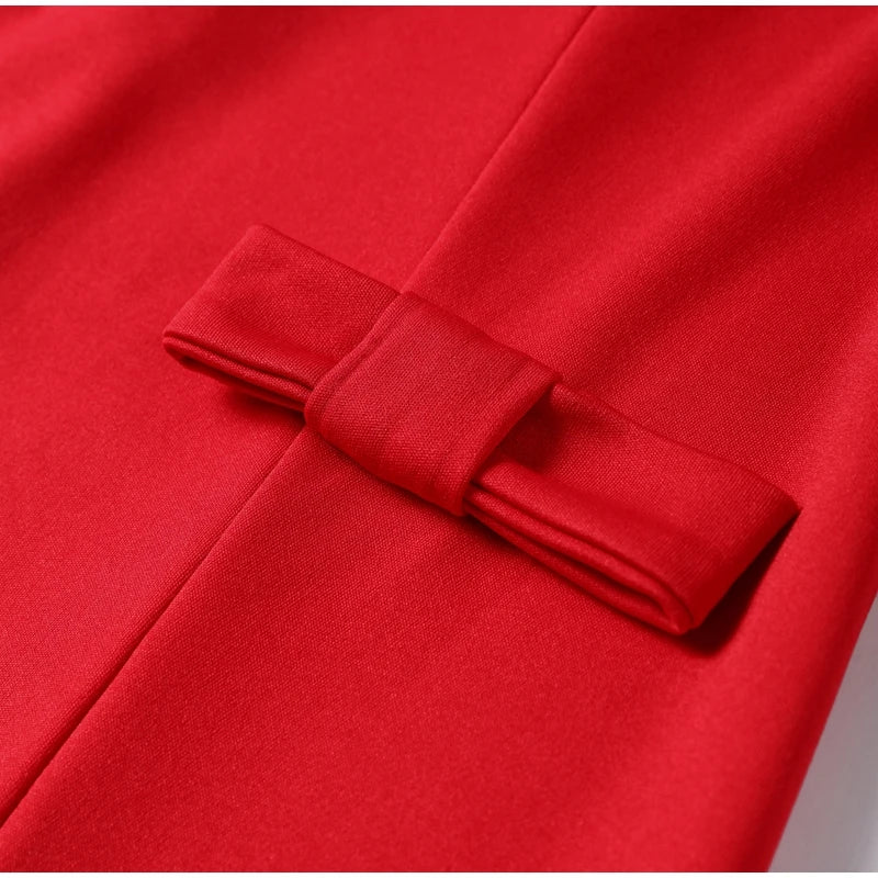 Elegant Bow Waist Cinching Women Mini Dress O-neck Long Sleeve Hip Package Party Evening Dresses 2025 Vintage Ladies Streetwear