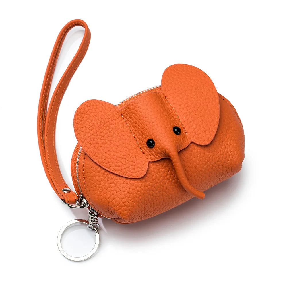 Brand New Zipper Coin Purse Key Bag Leather Japanese Elephant Coin Pouch for Women Cute Card Lipstick Storage Bags Mini Wallet