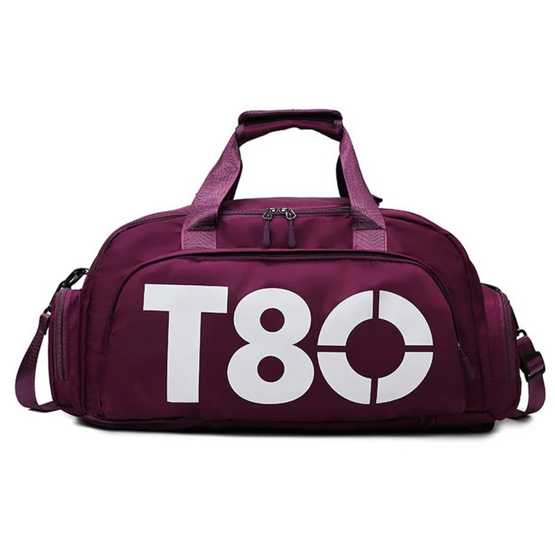 Women's Handbag T80 Gym Sports Backpack for Man Hand Bag Fitness Travel Tote Shoe Shoulder Duffle Crossbody Portable Boston Bag