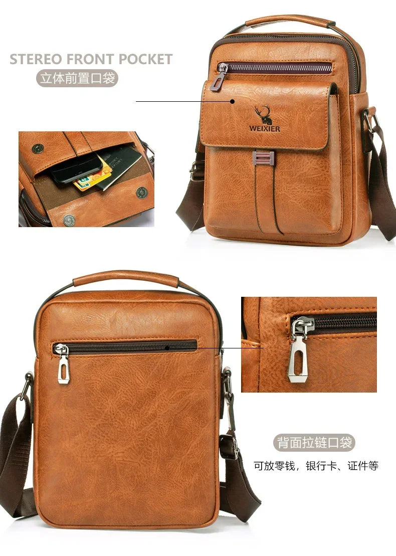 WEIXIER Men Shoulder Bag Fashion Men's Crossbody bag Multi-function Man Casual Zipper Handbag Capacity Bags For Male mochila sac