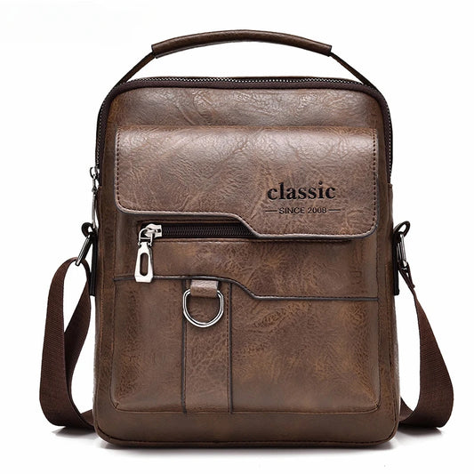 Brand Handbags Men Shoulder Bag for 9.7" iPad PU Leather Flaps Men's Crossbody Bags Business Male Solid Messenger Bag Travel Bag