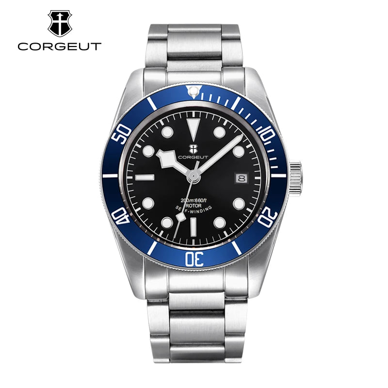 41MM Corgeut Men Mechanical Wristwatch Luxury nh35 Automatic Watches 100m waterproof Sapphire Glass Watch for Men Luminous Reloj