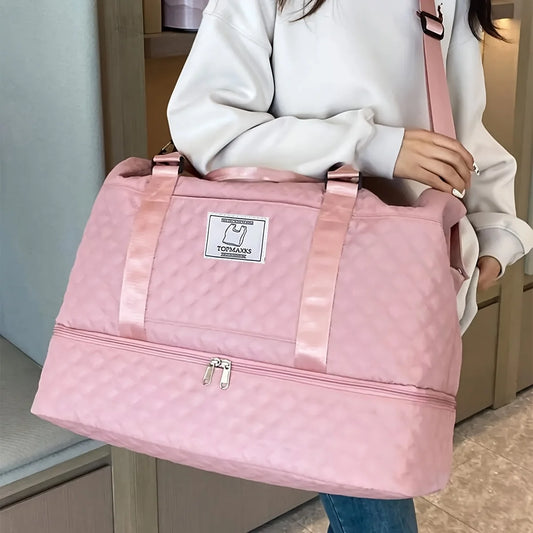 Large capacity, lightweight, foldable luggage bag, independent shoe compartment, casual and convenient storage bag,