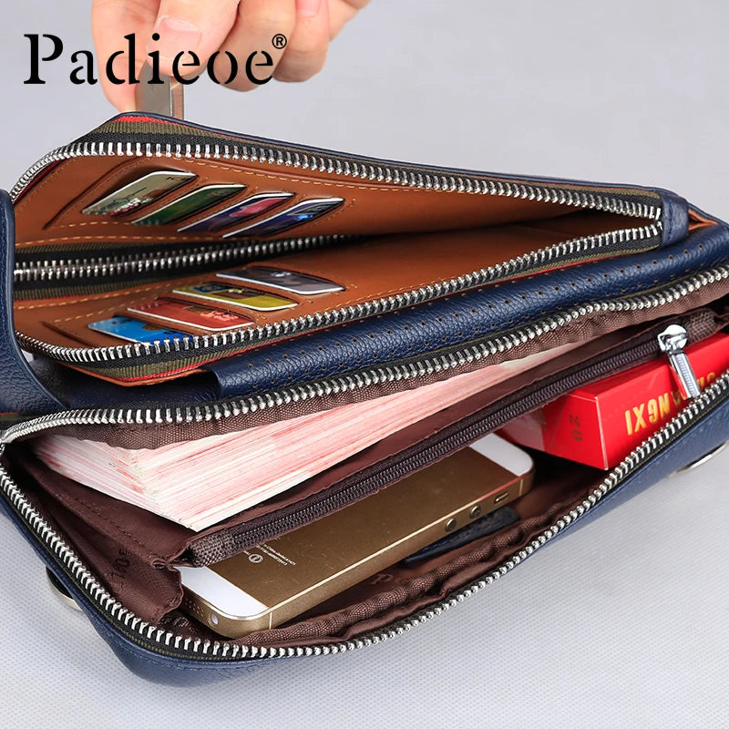 PADIEOE shoulder bag men leather crossbody bags for men genuine leather chest messenger bag men high quality pack