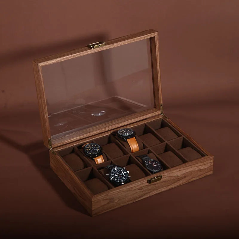 Walnut wood more than receive a case wrist watches collection box display transparent display boxes, watches boxes