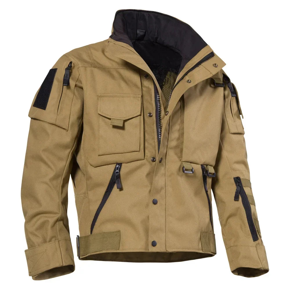 Tactical Men's Jacket Outdoor Sports Mountaineering Ski Warm Windproof Loose Coat Pocket Zipper Wear-resistant Jackets