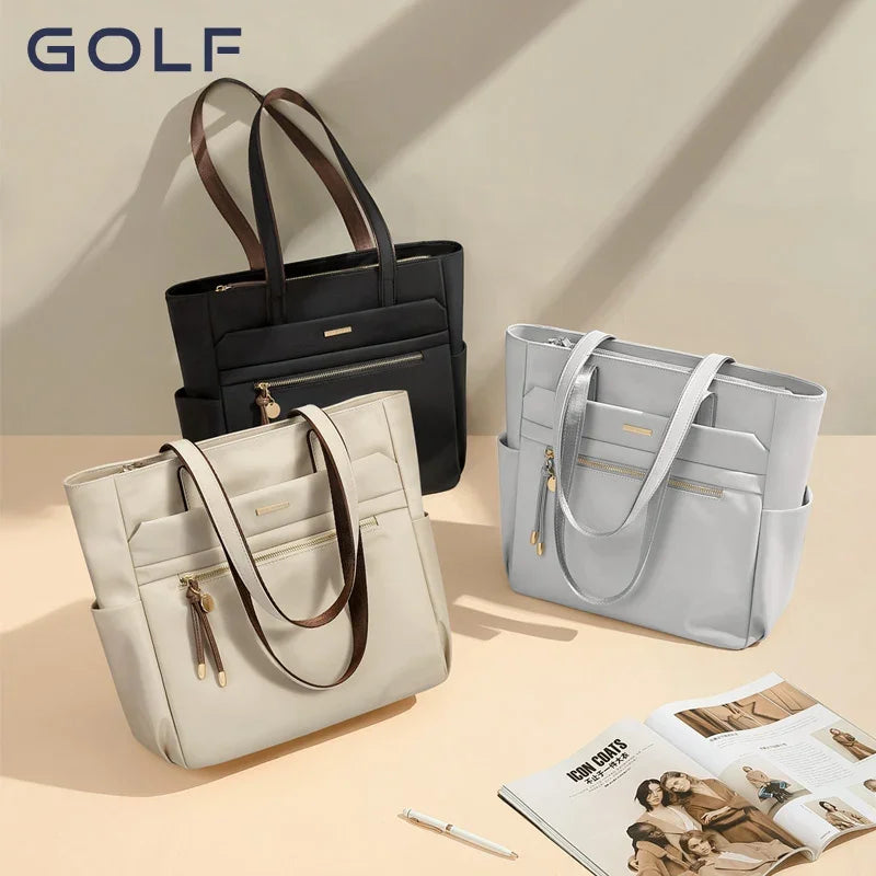 GOLF Female Tote Bags Shoulder Women's Elegant Commuter Laptop Tote Bag Leather Large Capacity Handbags Business Bags for Women