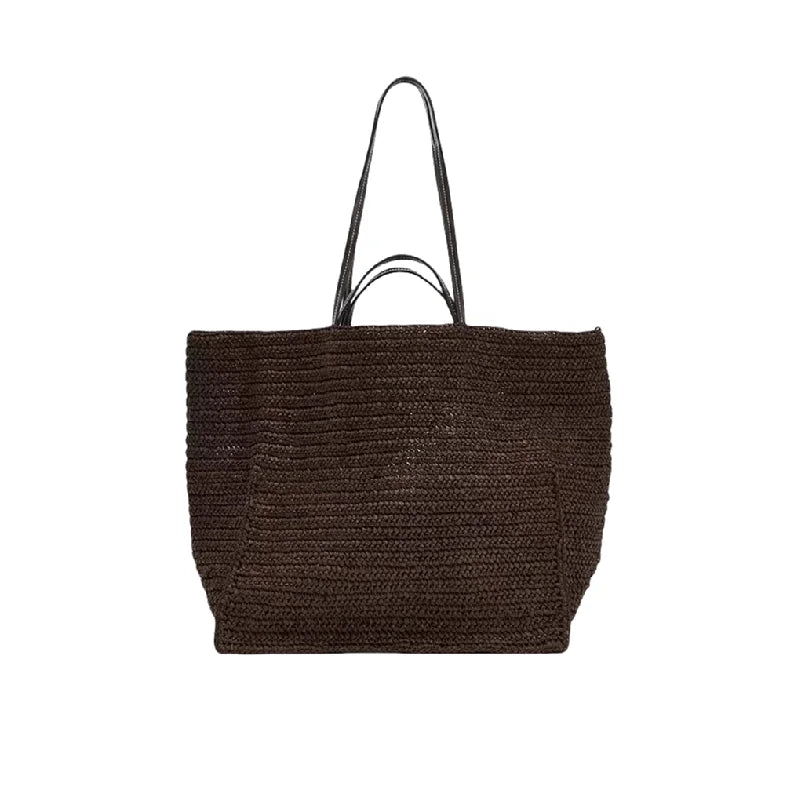 Casual Large Capacity Straw Tote Bag Designer Women Handbags Handmade Woven Summer Beach Bag Big Shopper Purses 2025