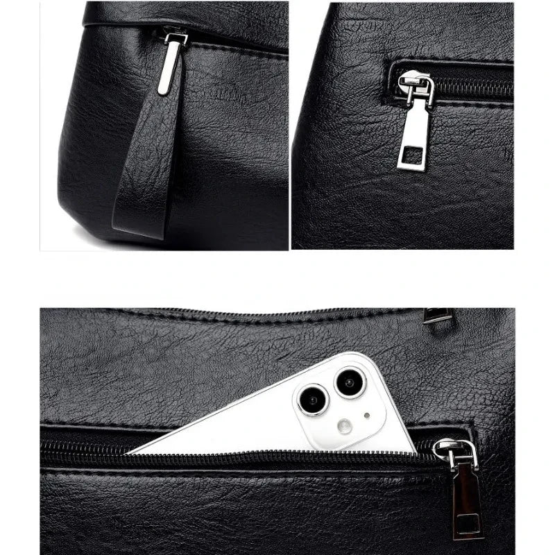 New Women's Shoulder Purse Bag Fashion Atmosphere Crossbody Messenger Bag Women's Large-capacity Mother Handbag Soft Leather Bag