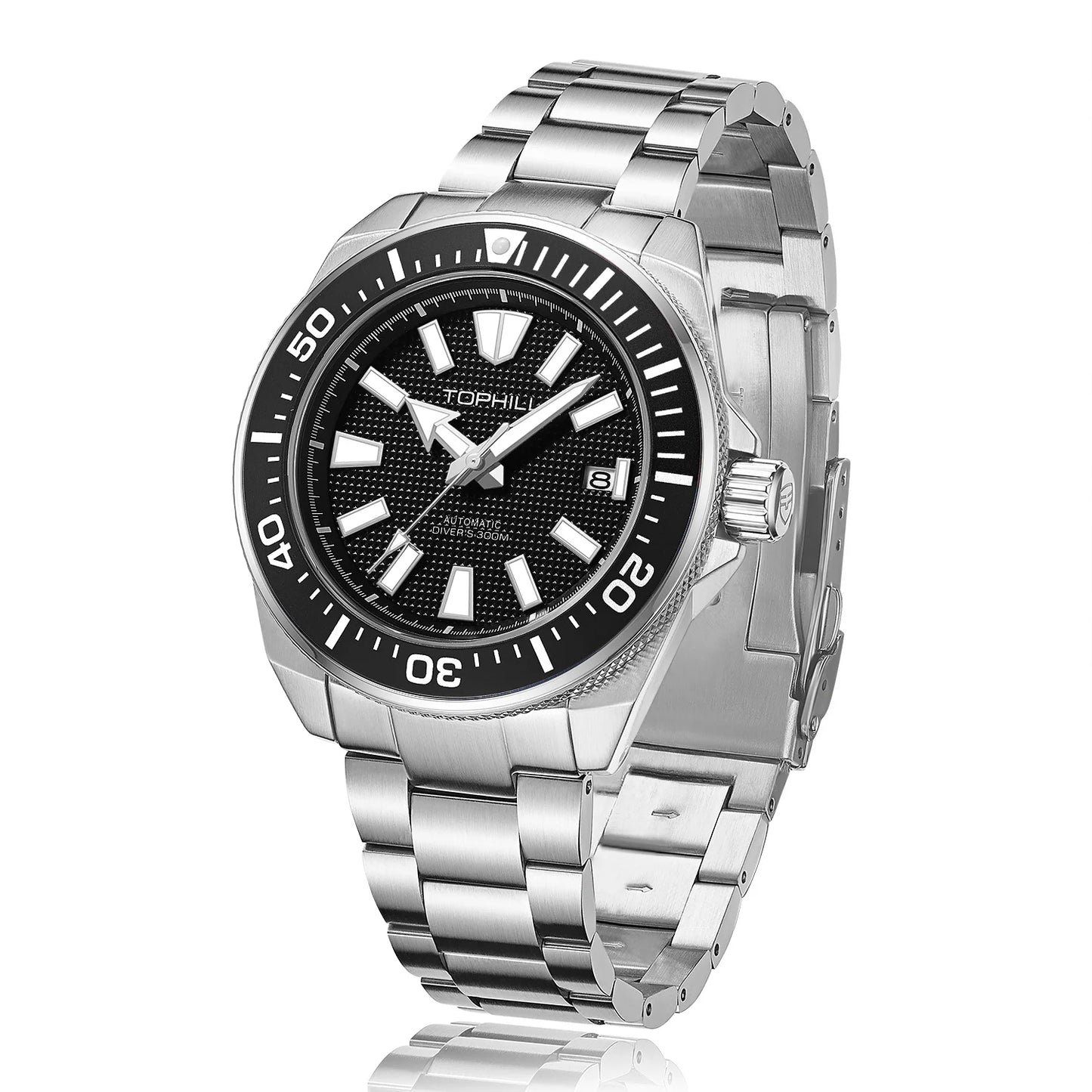 TOPHILL Men's Automatic Watches Men Dive Watch 300m Waterproof Mechanical Wristwatch NH35 Super Luminous Clocks Sapphire Mirror
