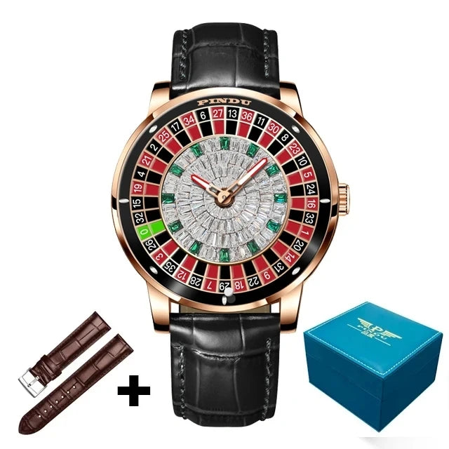 2024 Jacb PINDU Design Men's Top Luxury Mechanical Leather Watch Mesh Strap Fashion Men's Waterproof Montre Homme+ Beautiful Box