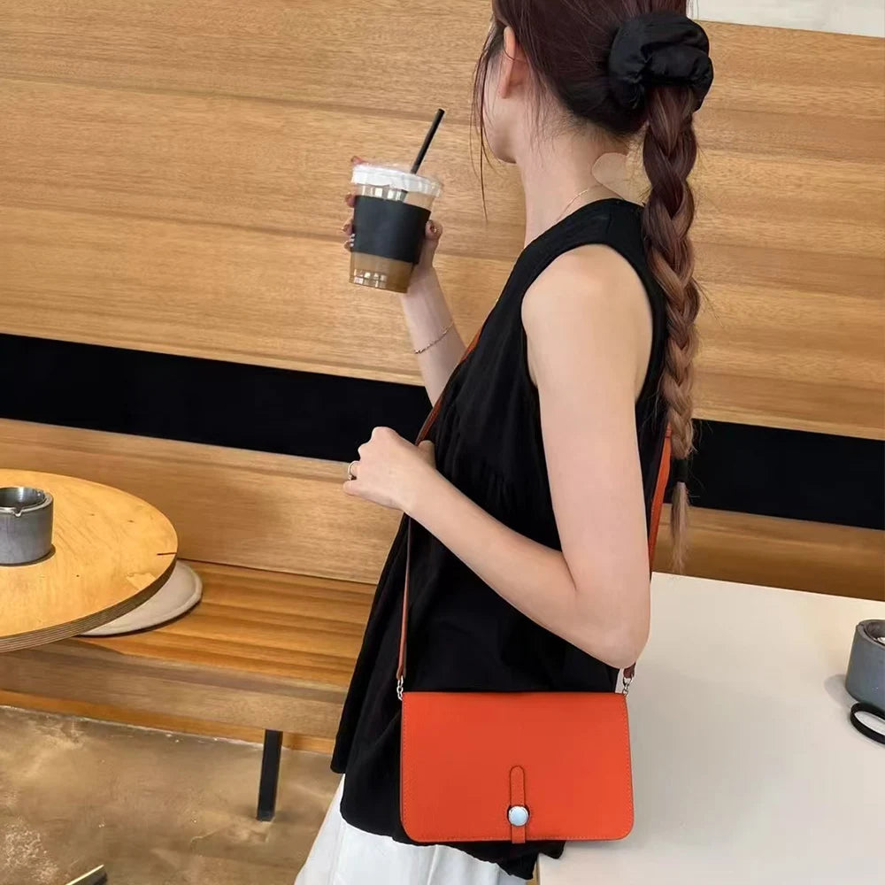 2025 New Large Capacity Long Women's Wallet Top Layer Cow Leather Simple Handbag Litchi Pattern Wallet For Women