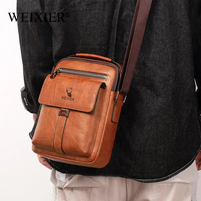 WEIXIER Men Shoulder Bag Fashion Men's Crossbody bag Multi-function Man Casual Zipper Handbag Capacity Bags For Male mochila sac