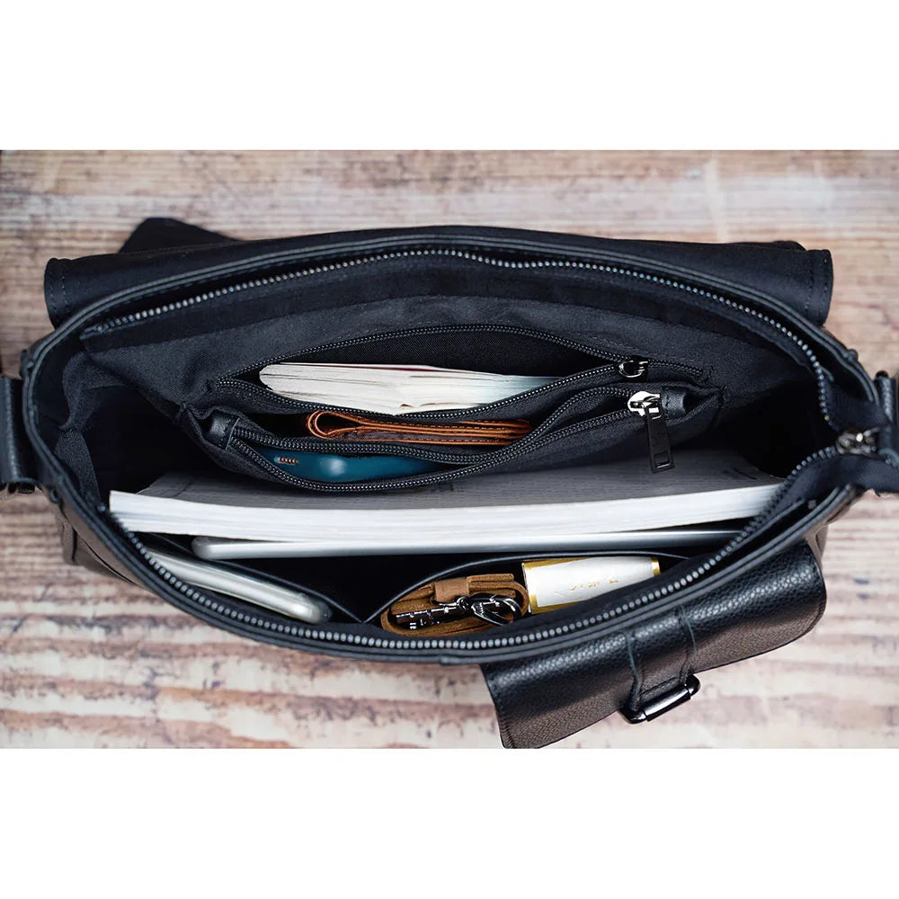 Casual Men Crossbody Bag Genuine Leather Fashion Shoulder Bag High Quality Leather Original Messenger For 10.5 Inch iPad NUPUGOO