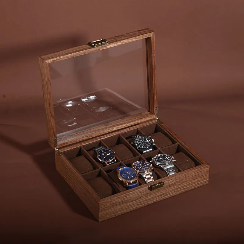 Walnut wood more than receive a case wrist watches collection box display transparent display boxes, watches boxes