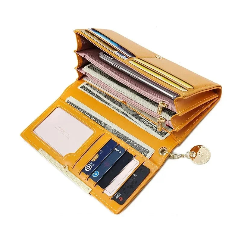 2024 New Luxury Leather Wallet for Women Many Departments Women Wallets Card Holder Purse Female Purses Long Clutch Wallets