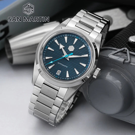 San Martin SN0113W V2 Men Watch NH35 Movement Sapphire BGW9 Luminous Waterproof Fashion Luxury 38mm Automatic Mechanical Watches