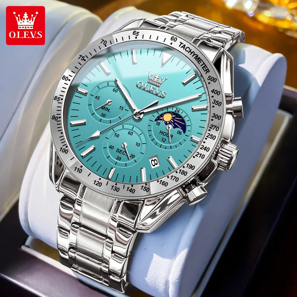 OLEVS Best Selling Original Watches for Men  High Quality Stainless Steel Multifunction Mens Watch Fashion Trend Wrist Watch Men