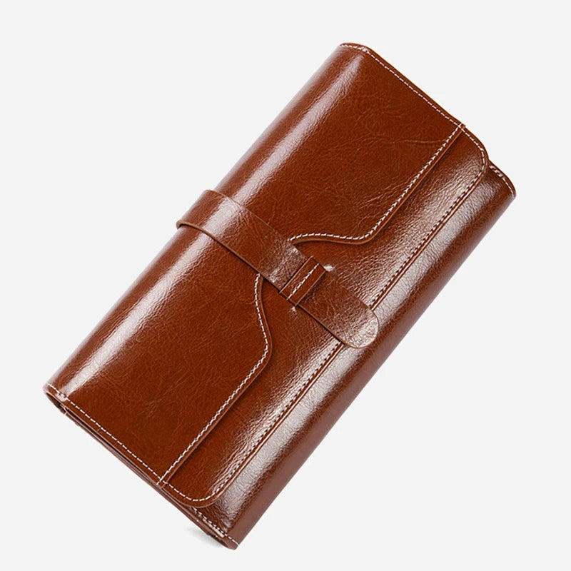 Split Leather Wallet for Women Luxury Designer Long Purse High Quality RFID Card Holder Purses Women's Wallets Handbag