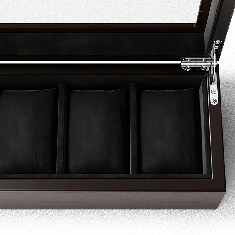 Watch Box Storage Case Wood Watch Boxes Organizer for Men Mechanical Wrist Watches Transparent Skylight Display Collection Gift