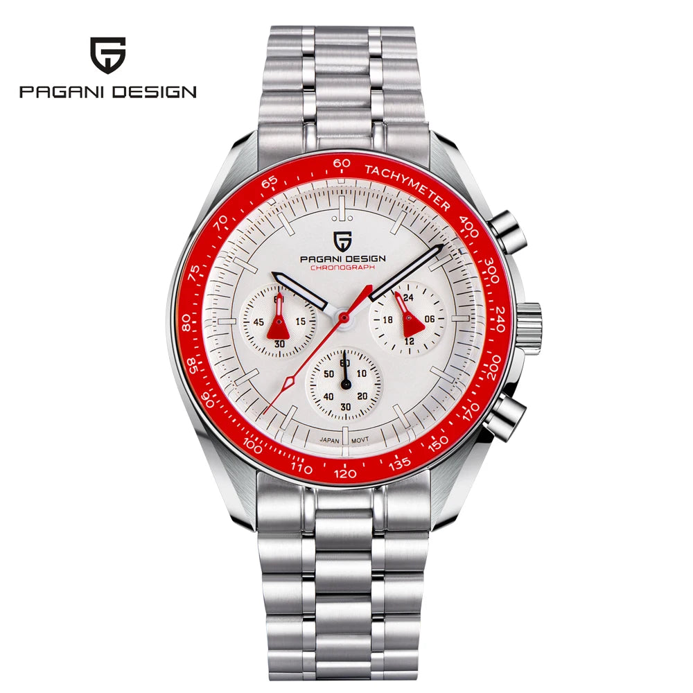 PAGANI DESIGN Moon Mens Watch Chronometer Sapphire Mirror Sports Quartz Watch For Men Waterproof Luminous Relogio Masculino 2025