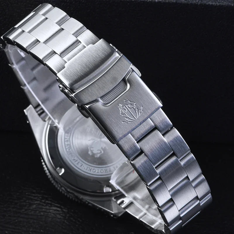 Tactical Frog Sapphire Crystal Mirror Ceramic Bezel Chronograph Watch V2 Solar VS75A Eco-Drive Quartz 20Bar Waterproof Men Watch