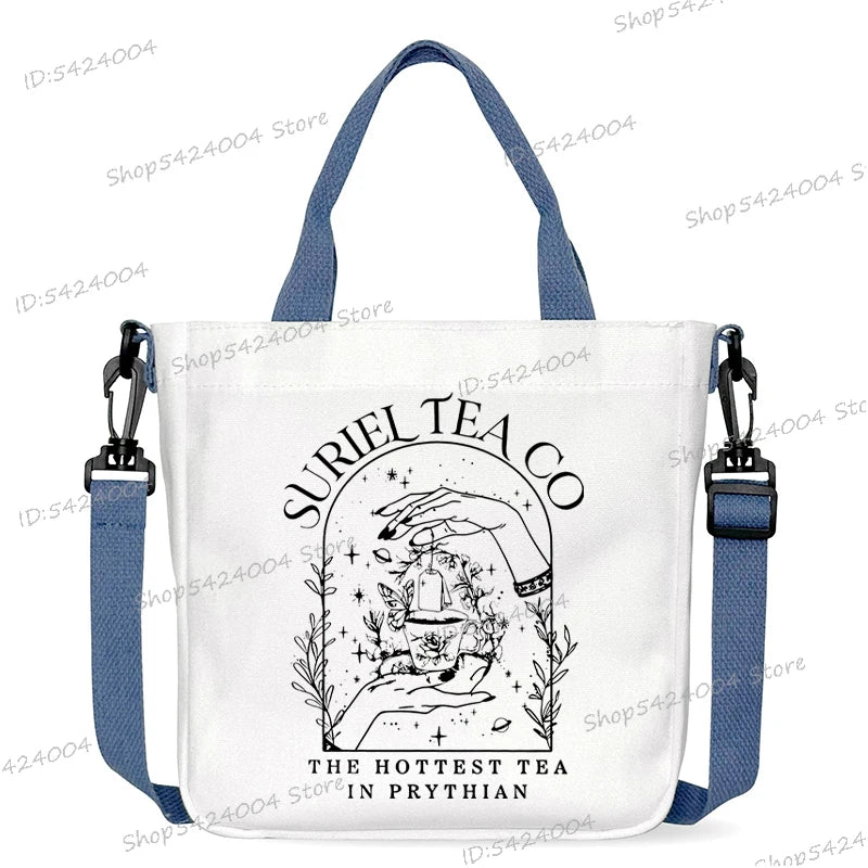 Fourth Wing Shoulder Bag Vintage Basgiath War College Pattern Canvas Crossbody Bags Casual Dragon Rider Women Messenger Bag