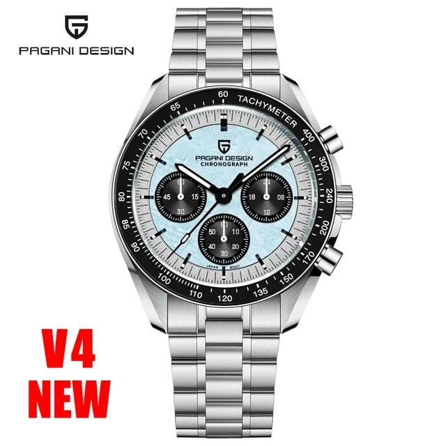 PAGANI DESIGN 2024 Date Speed Chronograph AR Sapphire Luxury Quartz Men's watches 100M Waterproof Steel shell Luminous Watch+Box