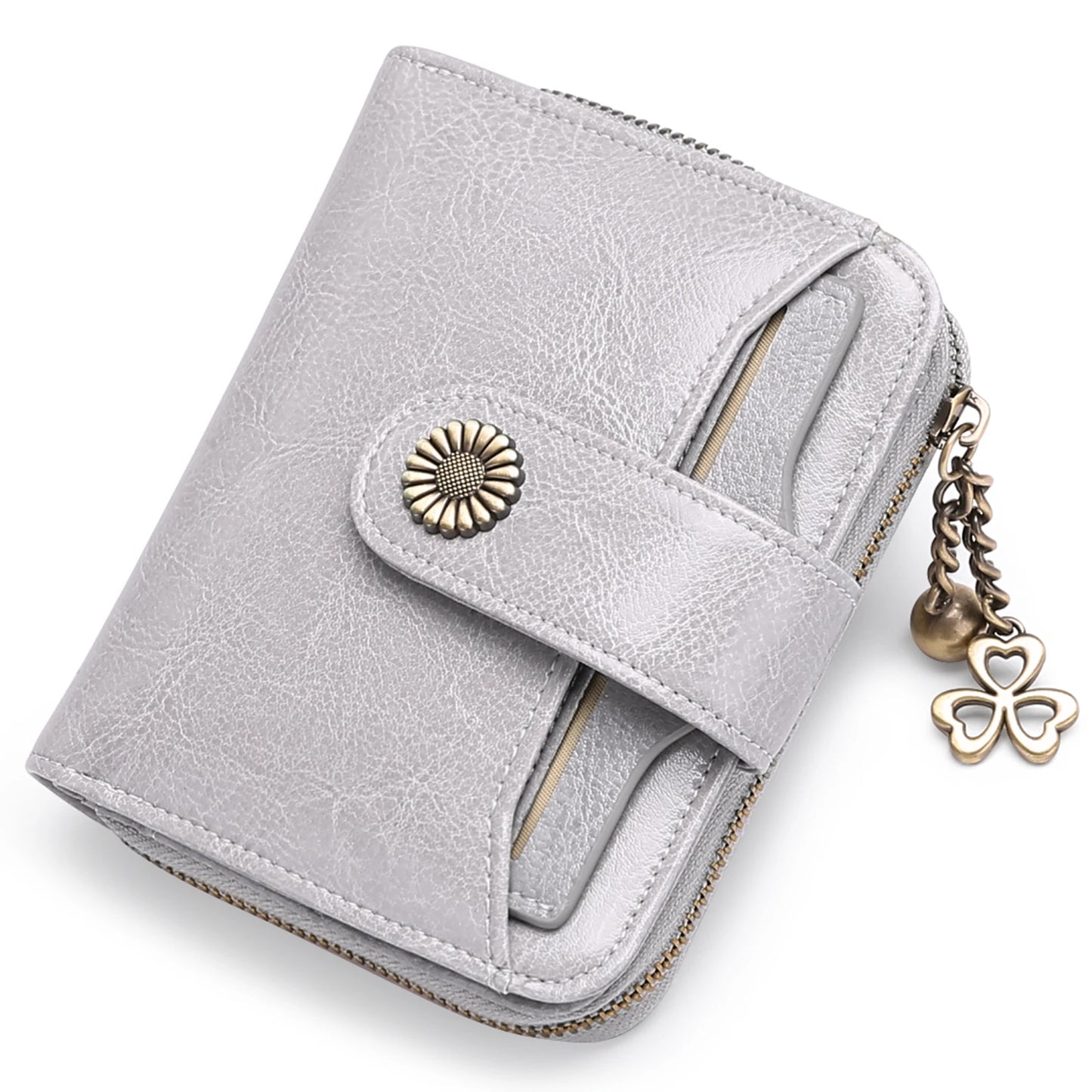 High Quality Women's Genuine Leather Wallet Female RFID Anti Theft Card Holder Coin Purse Wallets for Women Clutch Bag