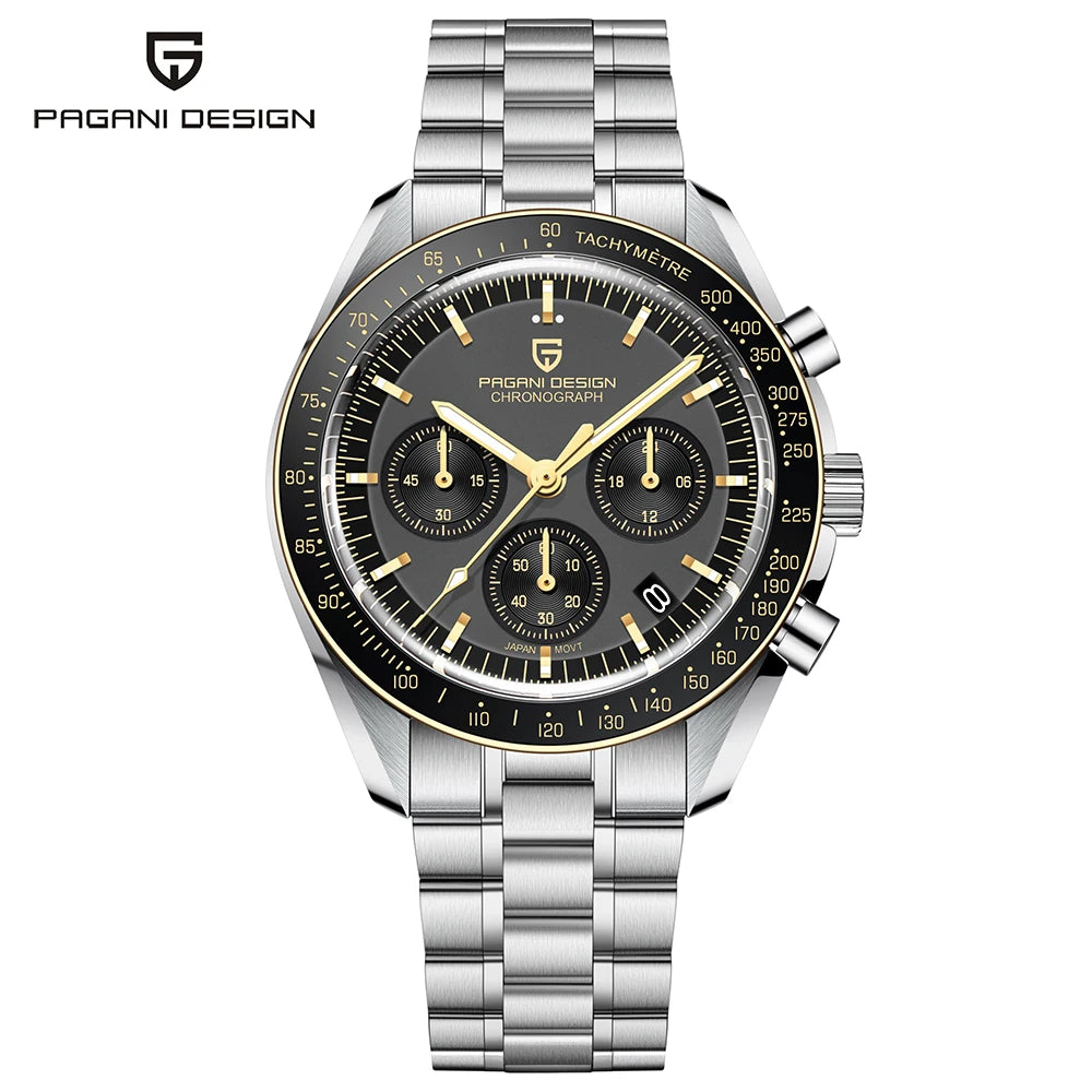 PAGANI DESIGN Moon Mens Watch Chronometer Sapphire Mirror Sports Quartz Watch For Men Waterproof Luminous Relogio Masculino 2025