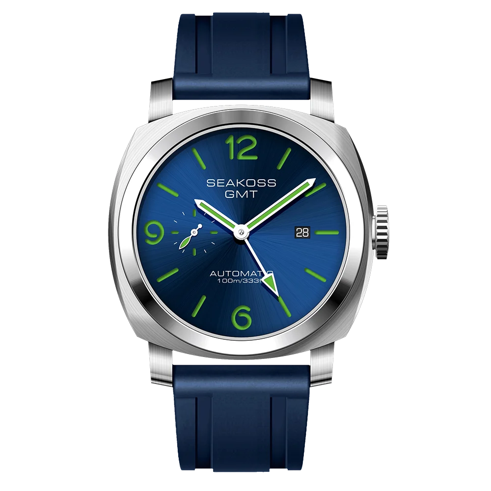SEAKOSS Diving GMT 10Bar Men Automatic Mechanical Watch 1963 Original 2557 Automatic Movement Sapphire Super Luminous Wristwatch