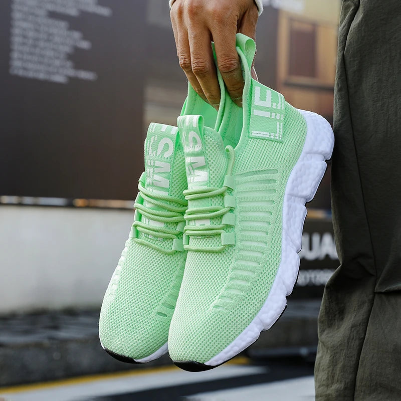 Fashion Men's Shoes Sneakers 2024 Lightweight Platform Mesh Breathable Summer Hollow Casual Outdoor Running Vulcanized Shoes