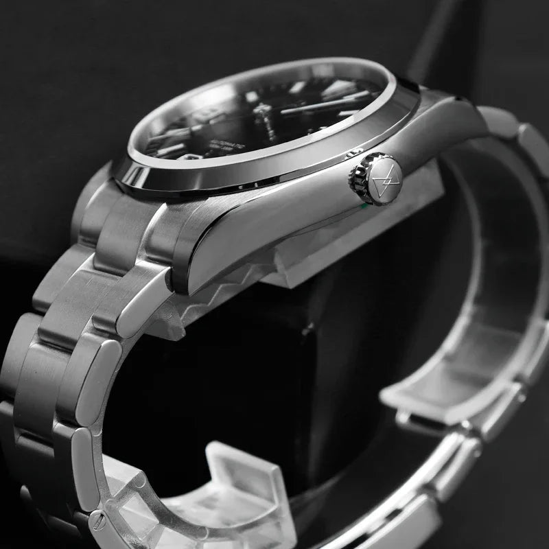 Cronos 36mm EX Men Watch NH35 Automatic Movement Mechanical Watches Waterproof 10Bar Sapphire Bushed Bracelet Wristwatch L6019