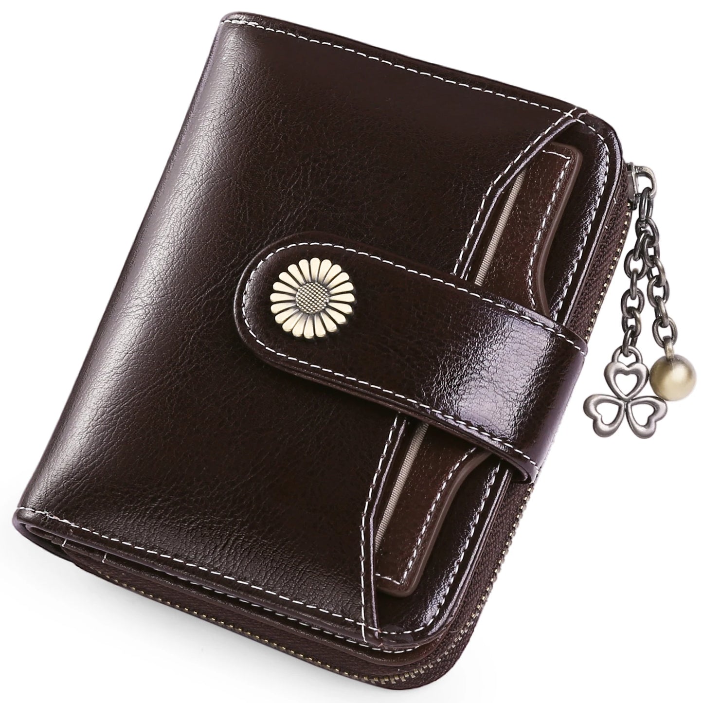 High Quality Women's Genuine Leather Wallet Female RFID Anti Theft Card Holder Coin Purse Wallets for Women Clutch Bag