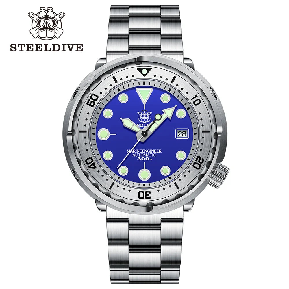 STEELDIVE SD1986 New Arrival 47.5MM Steel Bezel Insert Super Green Luminous 300M Waterproof NH35 Automatic Mens Dive Watch Reloj