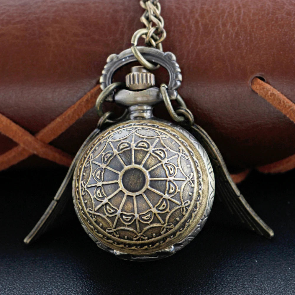 Magic Gold Fairy Ball Quartz Pocket Watch Men's and Women's Vintage Fob Watch Children's Gift Pendant Necklace Souvenir Cf1177