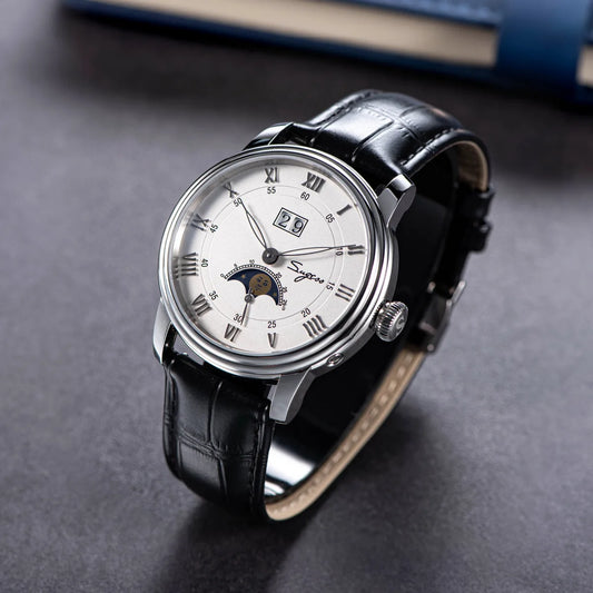 2023 Sugess Automatic Mechanical Watch of Men Moonphase Wristwatches Seagul Movement ST2528 Waterproof Sapphire Big Date New