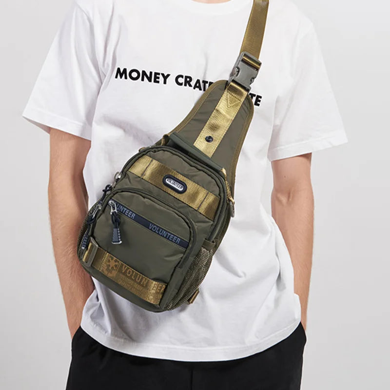 Volunteer Shoulder Bag for Men New Fashion High Quality Waterproof Sling Bag Large Capacity Oxford Cloth Crossbody Bags  1700-03