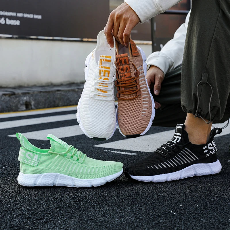 Fashion Men's Shoes Sneakers 2024 Lightweight Platform Mesh Breathable Summer Hollow Casual Outdoor Running Vulcanized Shoes