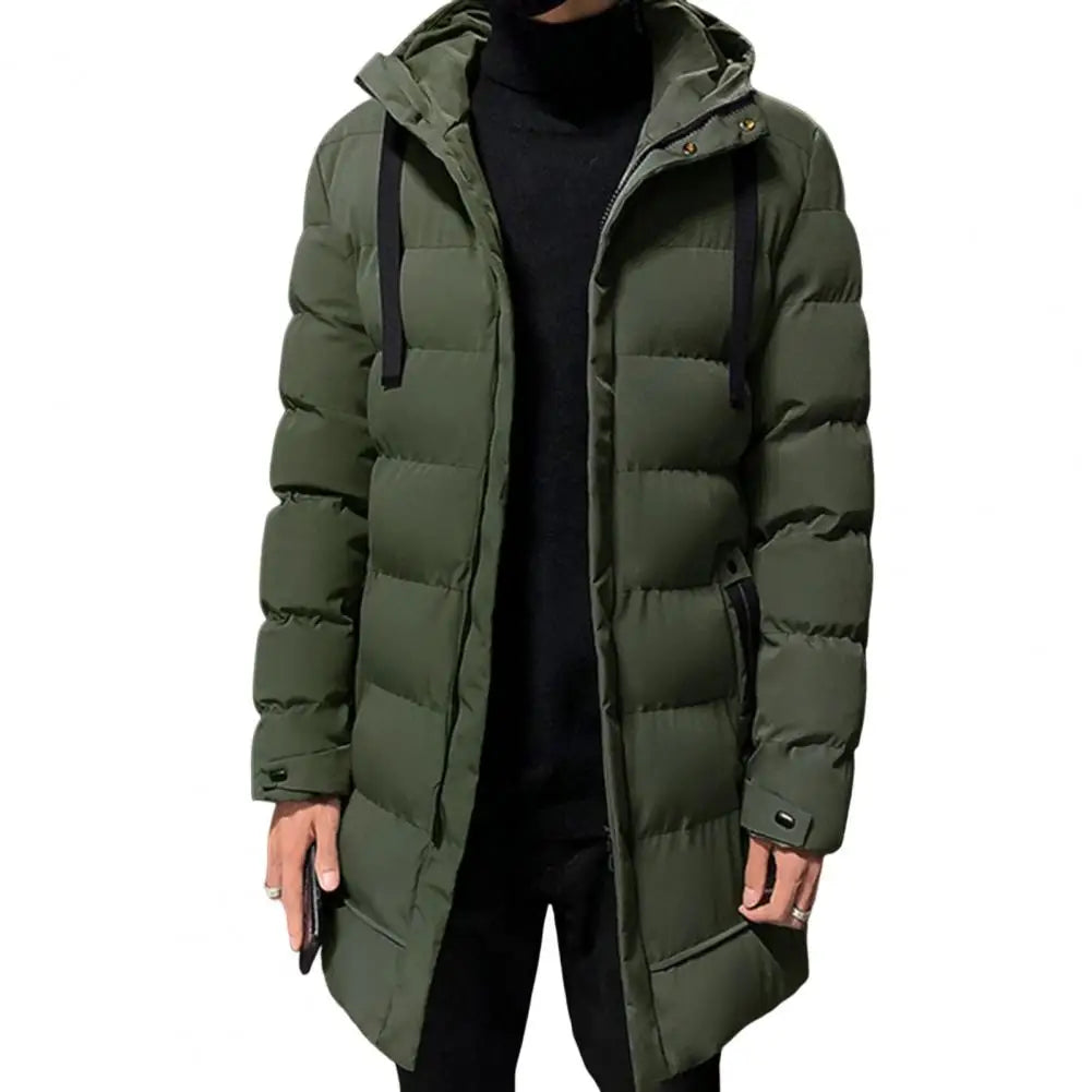 Stylish Men Outerwear  Hood Male Men Jacket  Cotton Padded Zipper Windbreaker