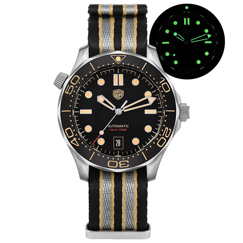 Watchdives WD007 Titanium 42mm Men Dive Watch NTTD NH35 Automatic Movement Domed Sapphire C3 luminous Watches 200M Waterproof