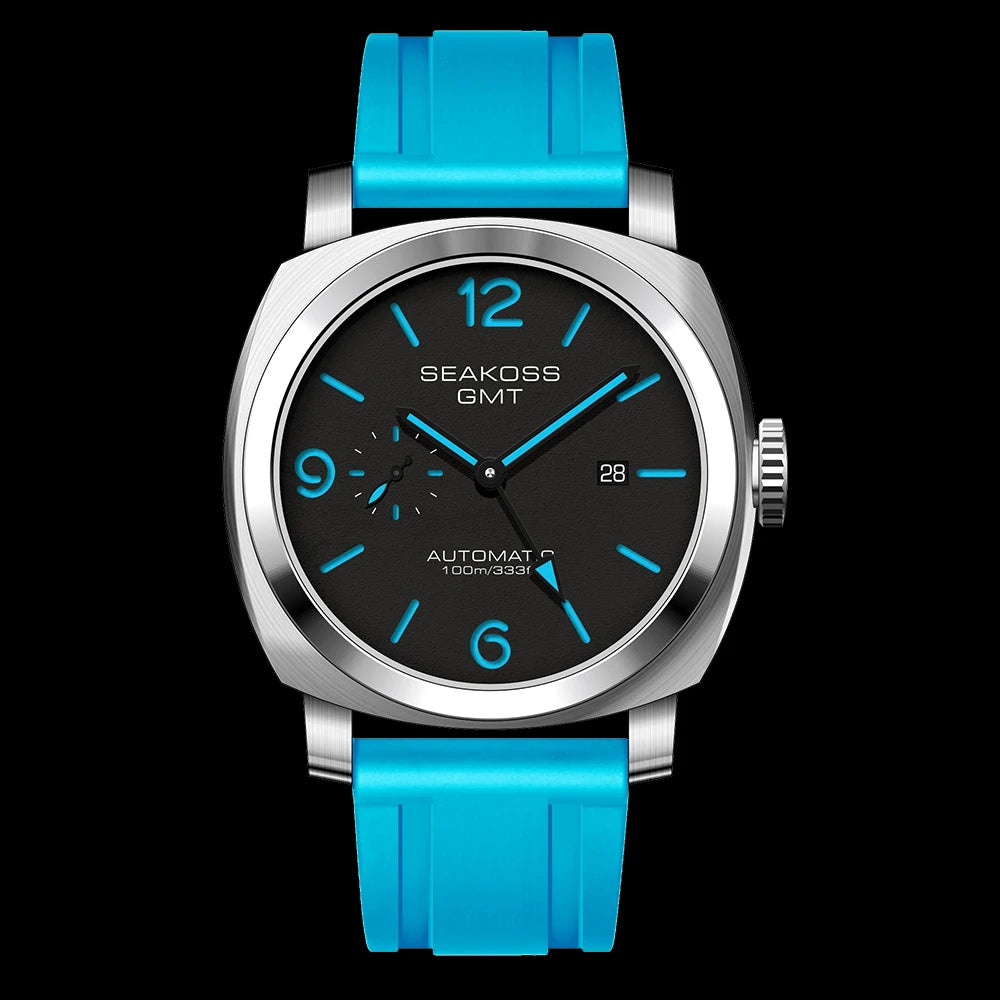 SEAKOSS Diving GMT 10Bar Men Automatic Mechanical Watch 1963 Original 2557 Automatic Movement Sapphire Super Luminous Wristwatch