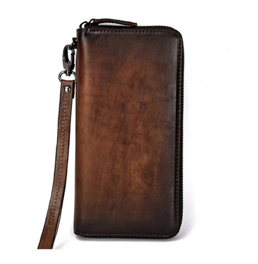 Genuine Leather Long Purse Men Women Handy Wallet Money Bags Real Cow Leather Business Clutches Carteras Mujer Wallets