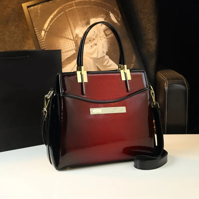 Middle aged women's bag, mother's bag, fashionable handbag, atmospheric and simple, large capacity hand-held crossbody tote bag