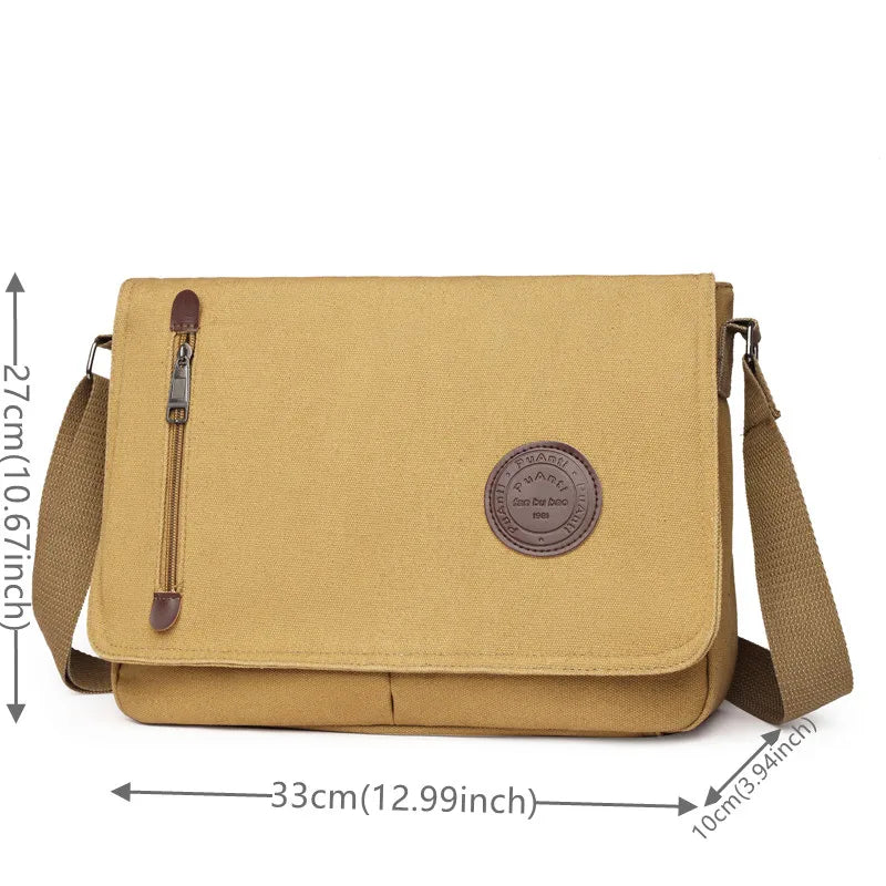 Men Canvas Shoulder Bag Simple Practical Leisure Messenger Bags Male School Tote Sport Crossbody Designer Heren Crossbag Handbag