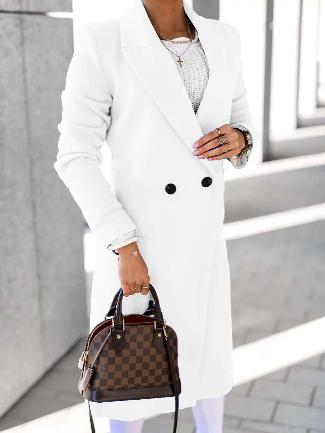Suit woolen coat women senior sense 2024 autumn and winter new shoulder slimming Korean version thickened woolen coat