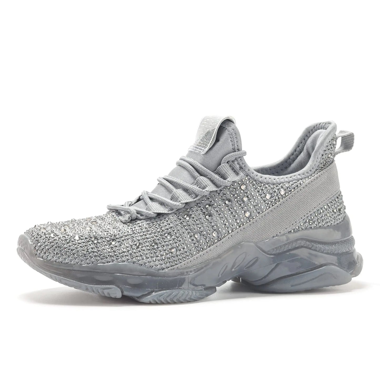 Women's Rhinestone Mesh Slip On Walking Shoes Fashion Breathable Spakle Glitter Sneaker