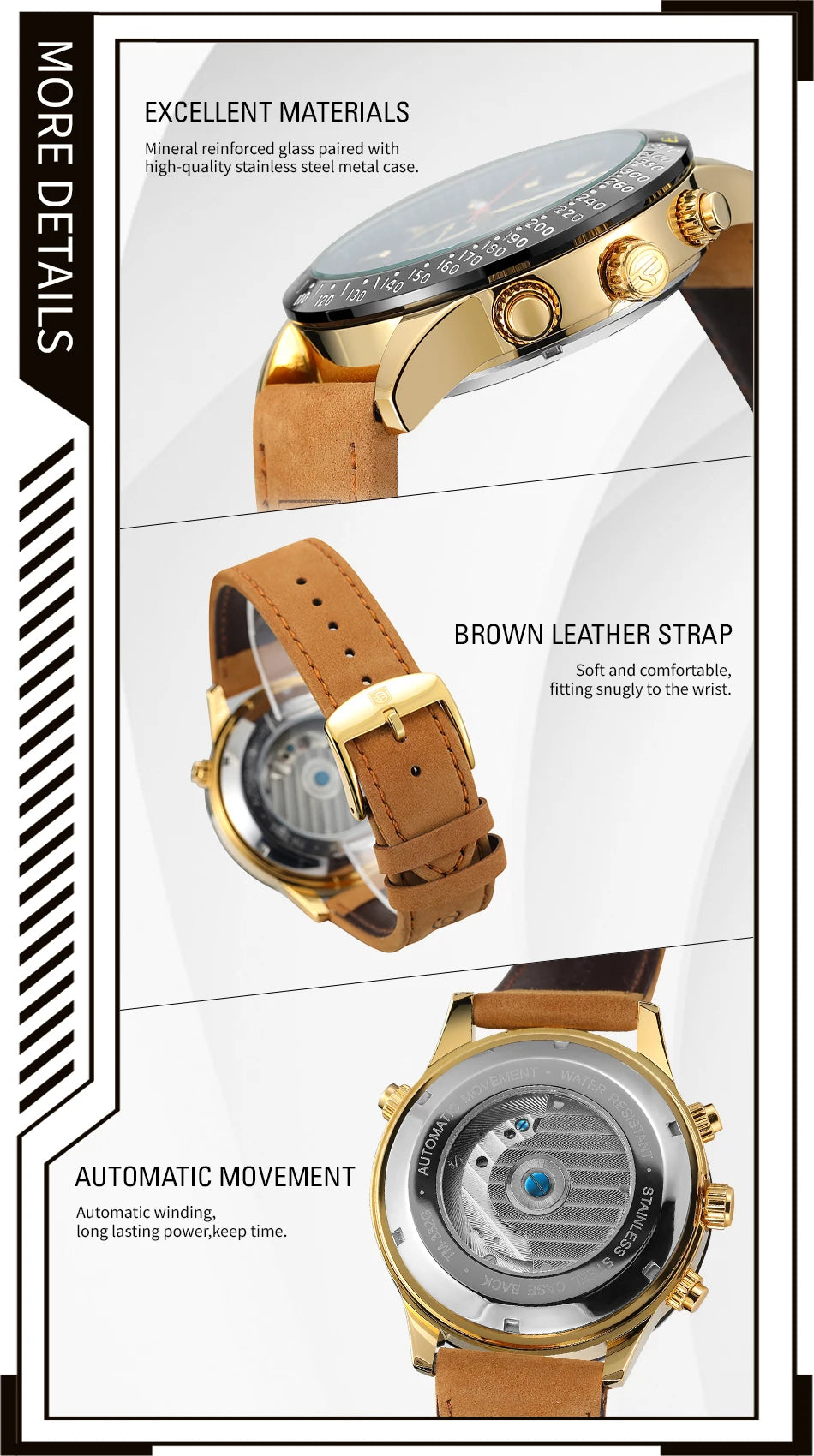 2025 FORSINING Chronograph Multifunctional Calendar Tourbillon Automatic Movement Big Man Watch Mechanical High-end luxury Clock