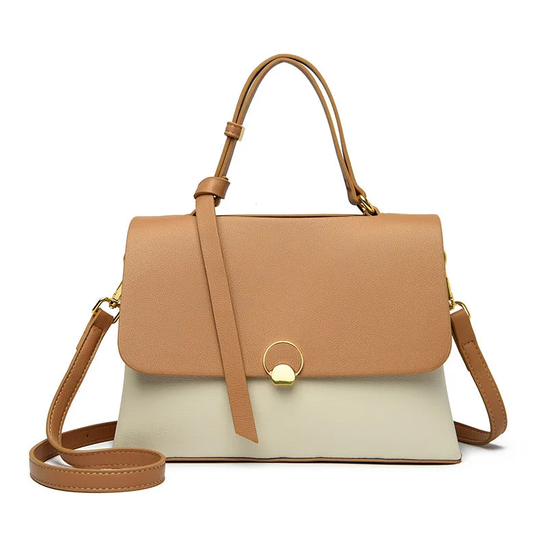 New Fashionable Women's Bags, High-End Versatile Casual Bags, Popular Textured Color-Blocked Handbags, Niche Shoulder Crossbody Bags, Good Choices for Girlfriends